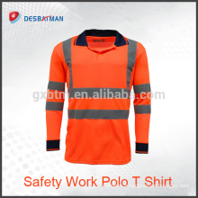 T-shirt de haute visibilité à haute visibilité pour homme, couleur unie, pour l&#39;automne, vêtements de travail à manches longues réfléchissants et de sécurité avec pointes